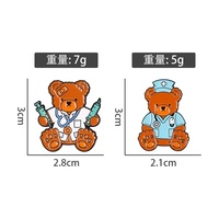 Broche médicale Ourson Docteur Infirmière, Épingle Mignonne Ourson Médical de Dessin Animé, Badge Métallique, Accessoire, Vente en Gros