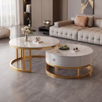 Table basse de style Mid-Century haut de gamme avec tiroir, table d'appoint minimaliste pour canapé, ensemble écologique pour petits espaces domestiques et salons