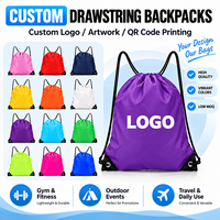 Sac à dos de sport avec cordon de serrage, sac de sport avec logo personnalisé, options de couleur pour la remise en forme, la natation, les événements en plein air et les voyages