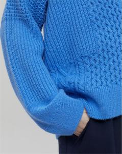 Cardigan da Donna in <span class=keywords><strong>Maglia</strong></span> Italiana Personalizzato 2026, Comodo Maglione Chiuso con Patchwork Tonal per Donna - Product Image 4