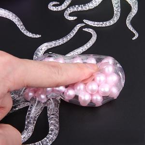 CHENXI Jouet anti-stress créatif en forme de pieuvre transparente avec perles, populaire, type Mochi Squishy, jouet à presser - Product Image 4