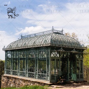 Blve tùy chỉnh trang trí nội thất lớn ngoài trời tổ chức sự kiện kim loại nhà kính orangery nhà kính mạ kẽm phòng mặt trời đám cưới gazebo - Product Image 2
