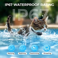 Collier d'entraînement pour chat à distance rechargeable, étanche IP67, avec laser, vibrations et sons, correcteur de comportement pour chats d'intérieur