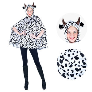 Cape à capuche à imprimé <span class=keywords><strong>dalmatien</strong></span> certifiée EN71 ASTM, <span class=keywords><strong>costume</strong></span> de vache adulte pour les spectacles de scène, les cosplay et les fêtes - Product Image 3