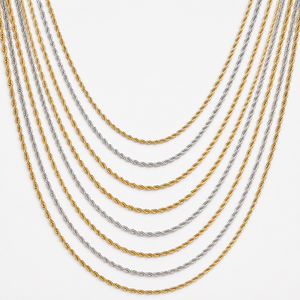 Wholesale Twisted <b>Rope</b> <b>Chain</b> 2mm 3mm 5mm 6mm 8mm 10mm Gold Plated Stainless Steel Hip Hop Necklace Jewelry - Product Image 4