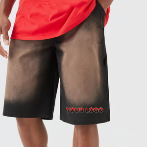 กางเกงขาสั้นผู้ชายแบบวินเทจผ้าเวอร์จ็อกกิงแบบลำลองสีพื้น - Product Image 1