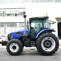Tracteur agricole robuste 4x4 à transmission par engrenages, moteur diesel 120HP 140HP 160HP 180HP avec système hydraulique et boîte de vitesses pour travaux sur le terrain