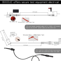 Kit de cordons de test pour multimètre Sonde de filetage remplaçable Pince crocodile test Ligne de test pour crochet