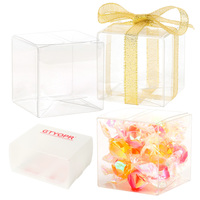 Boîtes à gâteaux carrées transparentes en PET de qualité alimentaire, boîtes cadeaux pour mariage