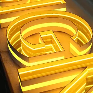 Custom Led Mirror Letters Stainless Steel Letter Sign 3d Led Sign Aluminum Sign Business