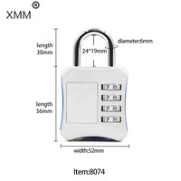 XMM-8074 Cadenas à combinaison robuste à 4 chiffres en alliage de zinc antivol pour salle de sport, bagages de voyage, casier scolaire, boîte à outils
