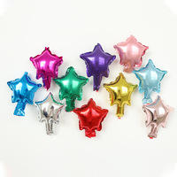 Ballons en aluminium de 5 pouces, couleur unie, motif cœur de dessin animé et étoile à cinq branches, pour événements commerciaux, fêtes d'anniversaire, décoration de mariage