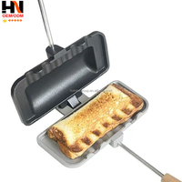 Plaque de cuisson pour sandwichs et toasts, moulée par pressage à chaud, pour camping en extérieur, compatible feu direct, avec clip de fixation pour bord de pot