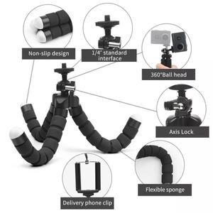 Trípode Universal <span class=keywords><strong>Mini</strong></span> Flexible para teléfono móvil o cámara, soporte portátil de esponja, pulpo, adaptador de montaje, palo de selfi - Product Image 5