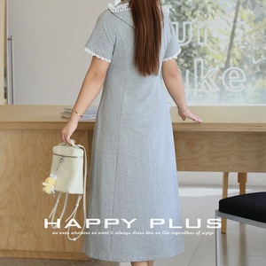 เดรสทรงเอไลน์มีฮู้ดผ้าลูกไม้ Runqi เอวธรรมชาติ สีพื้น เรียบง่าย สวมใส่สบาย สำหรับผู้หญิงไซส์พลัส - Product Image 2