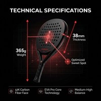 Raquette de padel en fibre de carbone 3K, forme goutte d'eau, texture robuste, cadre aérodynamique pour entraînement de précision, finition mate