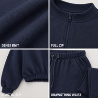 Ensemble deux pièces OEM pour femme : Sweat-shirt court zippé et pantalon de survêtement à jambes larges en tricot dense avec ourlet élastique, logo personnalisé