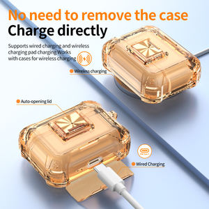 Funda Protectora de TPU con Soporte para Auriculares Crystal Shield para AirPods4, Funda Protectora a Prueba de Golpes con <span class=keywords><strong>Carga</strong></span> Inalámbrica para Auriculares para <span class=keywords><strong>AirPods</strong></span> Pro 3 - Product Image 3