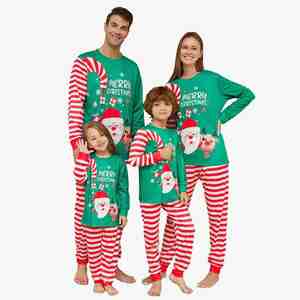 Pijamas Navideños Familiares Personalizados, Conjuntos de Algodón para Dormir, Conjunto de Pijamas para Mujer, Niños y Familia, Ropa de Dormir a Juego y Pijamas Navideños - Product Image 1