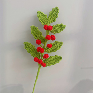 Ramo de ganchillo de lana artesanal con hollín artificial y bellotas, DIY, decoración navideña para el hogar, regalo para el Día de San Valentín y Acción de Gracias, competitivo - Product Image 6
