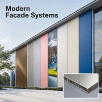Panneau en nid d'abeille en aluminium moderne, léger et écologique, personnalisé |   Revêtement de façade insonorisant et ignifuge, mur-rideau intérieur