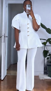 批发2025夏季新款时尚优雅气质通勤纯色修身立筒透气环保长裤简约 - Product Image 3