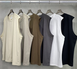 T-shirt <span class=keywords><strong>sans</strong></span> manches en gros pour hommes, t-shirt en coton lourd pour hommes, débardeur unisexe décontracté, haut en coton de qualité supérieure pour hommes - Product Image 2