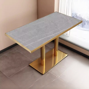 Mesa de Restaurante Personalizada, Mesa Redonda o Cuadrada de Comida Rápida, Mesa de Café de Metal y Pizarra - Product Image 3