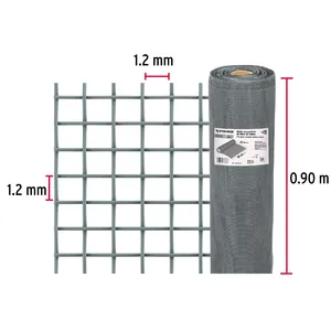Box with 1 unit <strong>Roll</strong> of 30 m x 0.9 m gray fiberglass <strong>mosquito</strong> <strong>netting</strong> - Product Image 2