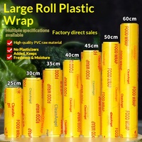 Film alimentaire transparent en PVC jetable, grand rouleau, qualité alimentaire, pour salons de beauté, supermarchés commerciaux, fruits, usage domestique