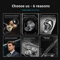 Nouveaux écouteurs filaires HIFI audiophiles à moule exclusif, 3,5 mm, pour PC et mobile, avec transducteur dynamique et câble détachable intégré