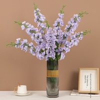 Fleurs artificielles de delphinium en soie haut de gamme, ultra-réalistes, branche unique, toucher hydratant, modèle Irene pour décoration de mariage et d'intérieur