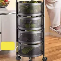 Multi-layer Ronde Groente-en Bekken Opslag Mand Keuken Meubels Metalen Voedsel Opslag En Container Set