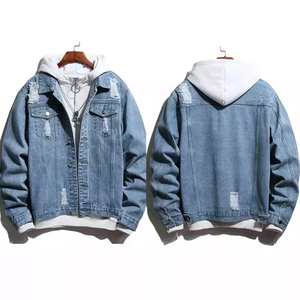 Áo Khoác Denim Trang Phục Đường Phố Tin Đồn Tùy Chỉnh Áo Khoác Thể Thao Màu Xanh Dương Thiết Kế Màu Trơn Sành Điệu - Product Image 3