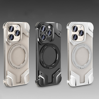 Coque de téléphone à cadre en alliage d'aluminium de luxe pour iPhone 13 14 15 16 Pro Max porte-anneau antichoc conception galvanoplastie couverture mobile