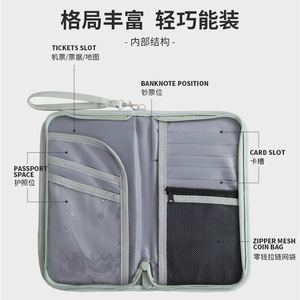 Portable Passport Holder Large Capacity Anti-Theft Card Holder For Travel Unisex Wallet Green Gray Pink Black - Product Image 3