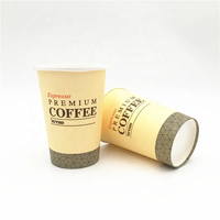 Gobelet en carton kraft blanc jetable à paroi simple 7oz 12oz 16oz pour café, thé au lait, soda, crème glacée, pour cafés et commerces