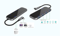 Hub Tipe C 5 in 1 dengan 4 Port USB 3.0 Pengisian Daya PD100W Mini Portabel dari Aluminium Alloy untuk Laptop/Desktop/Macbook-Tidak Perlu Colokan