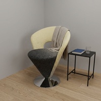 Fauteuil pivotant d'appoint en tissu de designer, chaise individuelle unique, chaise de loisirs à base métallique pour hall d'hôtel et salle d'exposition