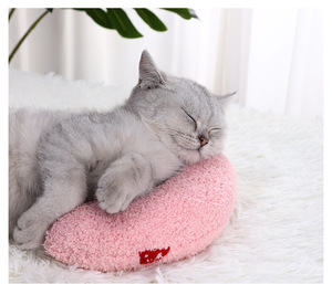 Toptan Nefes Alabilen Karikatür Ay Şeklinde Peluş Kadife İnci Pamuklu Kedi Oyuncak Yastığı Çıkarılabilir Yıkanabilir Kılıf Düz Renk Yatak Aksesuarı - Product Image 2