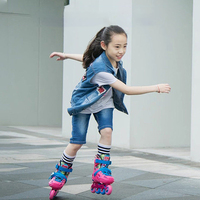 Patins à roulettes pour enfants OEM, vitesse réglable, débutants, extérieur, fille, garçon, slalom, patins en ligne, roues en PU, roulements ABEC-9