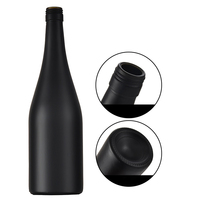 Bouteilles de vin de fruits en verre noir mat de différentes tailles avec bouchon 750 ml Bouteilles de champagne Bordeaux Bouteilles de liqueur Fabricant