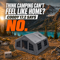 Tente gonflable familiale Coody Familia 17.2 Air - Gris, tente imperméable quatre saisons, directement de l'usine, tente de camping familiale