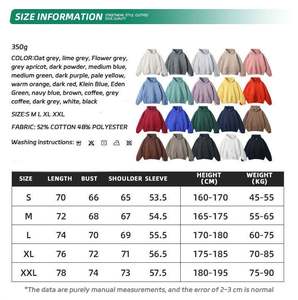 Sweat à capuche épais de haute qualité 350 g/m², sans cordon, coupe oversize, pour homme - Product Image 2