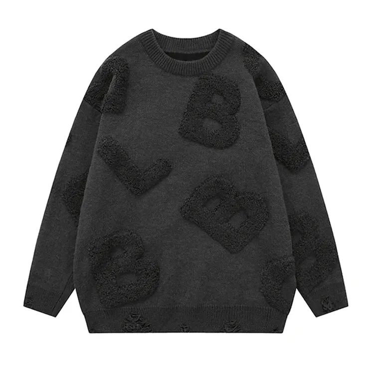 Maglione Pullover con Logo personalizzato da uomo girocollo a manica lunga con motivo ricamato con lettere 3d maglioni lavorati a maglia da uomo