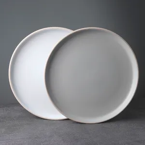 assiettes de restaurant hotel ceramic serving plat en porcelaine blanc dinning plate set