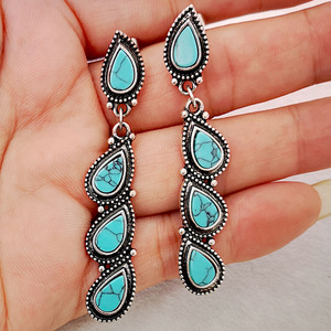 Orecchini lunghi a goccia con foglie per donna, stile vintage, accessori per l'uso quotidiano - Product Image 5