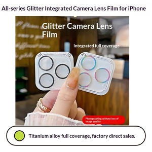 Protector de Cámara de Cobertura Total, Protector de Lente de Cámara de Vidrio Templado con Brillantina para iPhone 16 <span class=keywords><strong>Pro</strong></span> <span class=keywords><strong>Max</strong></span>, 16, 15 Plus, 14 <span class=keywords><strong>Pro</strong></span> - Product Image 4