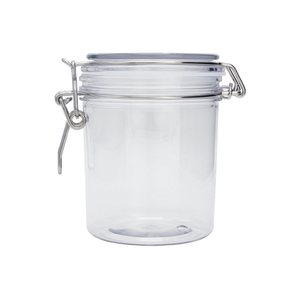 Venta al por mayor tarro de fianza de plástico PET transparente tarros Mason tamaños redondos vacíos 50g 100g 150g 200g 250g 500g 1000g almacenamiento de alimentos estilo metálico - Product Image 6
