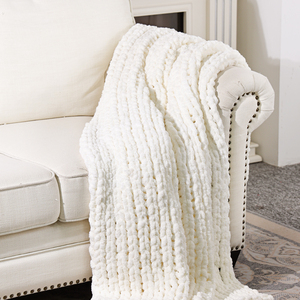 Manta de punto grueso al por mayor de fábrica, manta hecha a mano, manta de sofá personalizada para decoración del hogar - Product Image 2